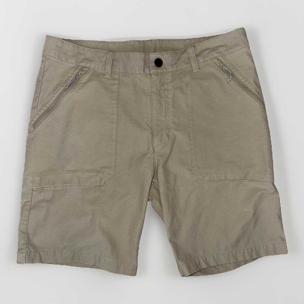Mountain Hardwear Mens 34 Khaki Hiking Shorts 9" Inseam Outdoor Trail Reflective